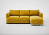 Rafi Right Hand Facing Chaise Sofa Smart Luxe Velvet Canary