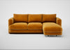 Rafi Right Hand Facing Chaise Sofa Smart Luxe Velvet Cognac