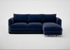 Rafi Right Hand Facing Chaise Sofa Smart Luxe Velvet Midnight