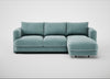 Rafi Right Hand Facing Chaise Sofa Smart Luxe Velvet Airforce Blue