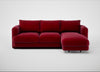 Rafi Right Hand Facing Chaise Sofa Smart Luxe Velvet Mulberry