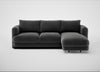 Rafi Right Hand Facing Chaise Sofa Smart Luxe Velvet Nickel