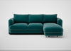 Rafi Right Hand Facing Chaise Sofa Smart Luxe Velvet Ocean Green