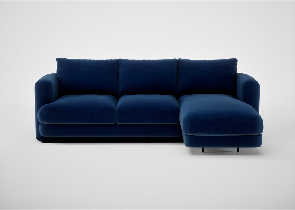 Rafi Right Hand Facing Chaise Sofa Smart Velvet Dusk