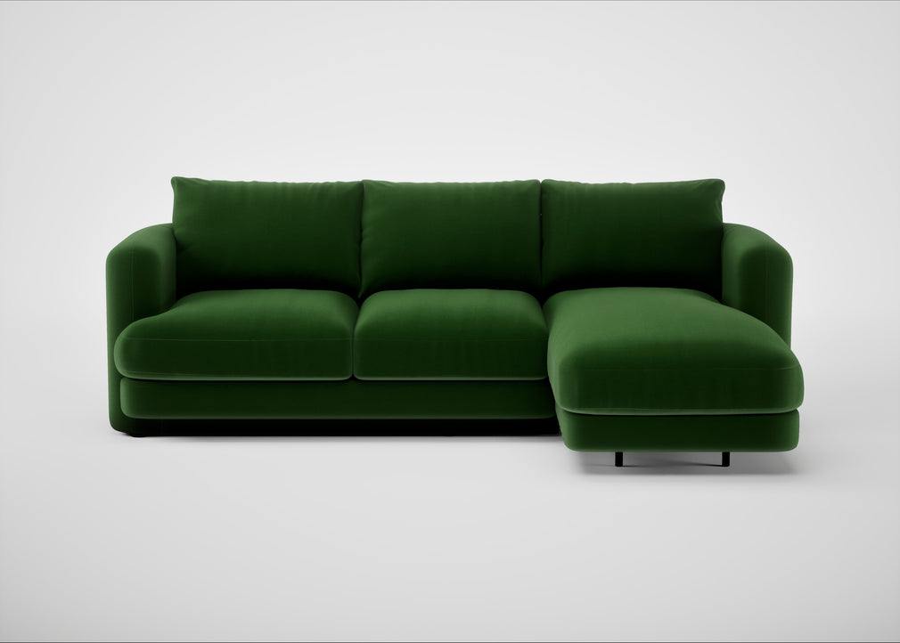 Rafi Right Hand Facing Chaise Sofa Smart Velvet Forest