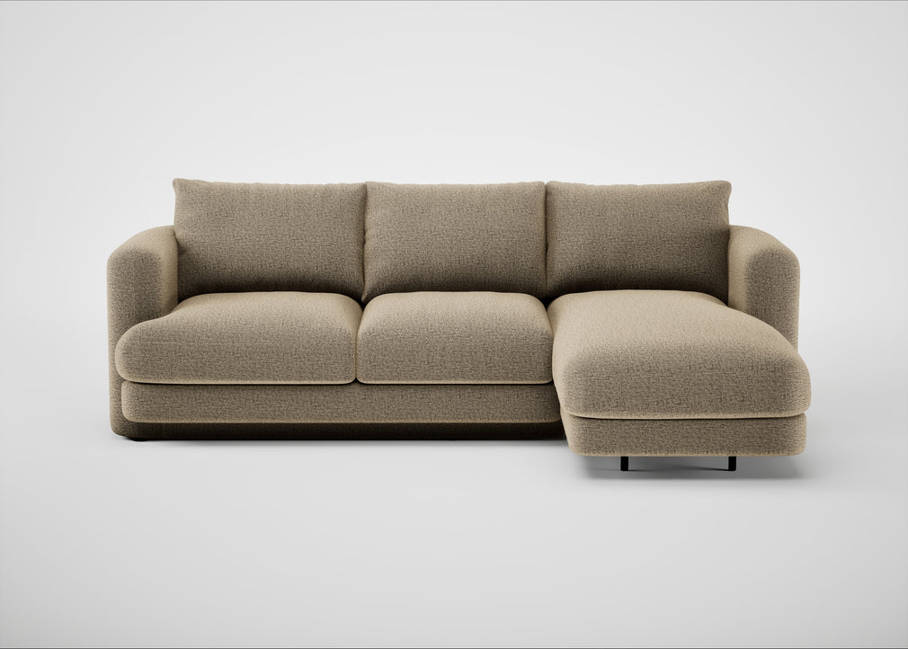 Rafi Right Hand Facing Chaise Sofa Boucle Velvet Rocky