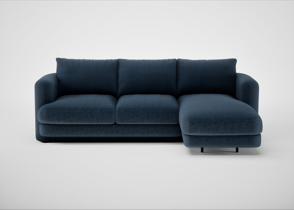 Rafi Right Hand Facing Chaise Sofa Boucle Velvet Space