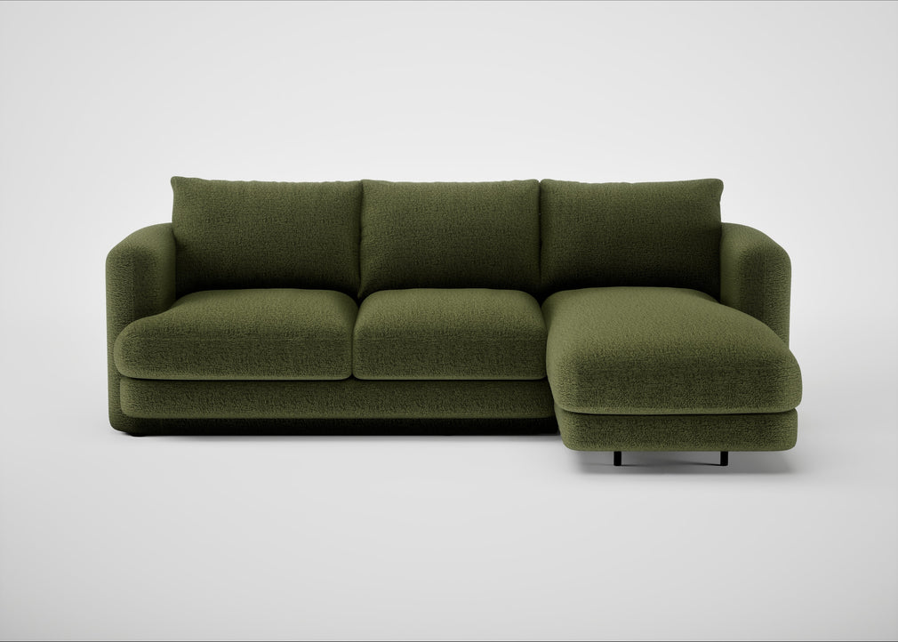 Rafi Right Hand Facing Chaise Sofa Boucle Velvet Wilder
