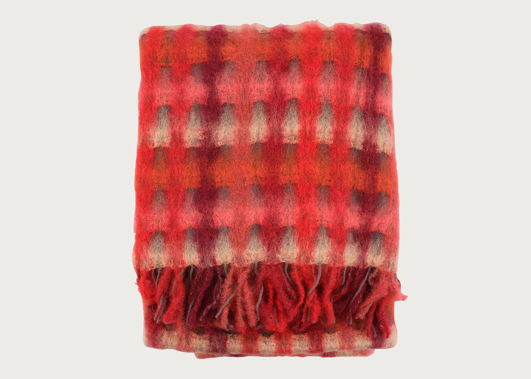 Mia Mohair & Wool Throw Red