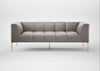 Quadro 3 Seater Sofa Daino Leather Elephant / Stainless Steel