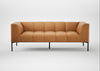 Quadro 3 Seater Sofa Daino Leather Parchment / Black