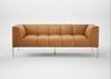 Quadro 3 Seater Sofa Daino Leather Parchment / Stainless Steel
