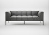 Quadro 3 Seater Sofa Daino Leather Steel / Black