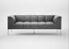 Quadro 3 Seater Sofa Daino Leather Steel / Stainless Steel