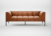 Quadro 3 Seater Sofa Daino Leather Treacle / Black