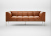Quadro 3 Seater Sofa Daino Leather Treacle / Stainless Steel