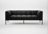 Quadro 3 Seater Sofa Leather Grain Graphite 063 / Black