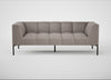 Quadro 3 Seater Sofa Leather Grain Light Grey 060 / Black