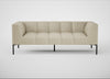 Quadro 3 Seater Sofa Leather Grain Storm 006 / Black