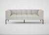Quadro 3 Seater Sofa Leather Grain White 000 / Black