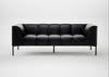 Quadro 3 Seater Sofa Leather Stonewash Black 263 / Black