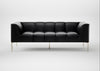 Quadro 3 Seater Sofa Leather Stonewash Black 263 / Stainless Steel