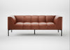 Quadro 3 Seater Sofa Leather Stonewash Light Brown 274 / Black