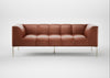 Quadro 3 Seater Sofa Leather Stonewash Light Brown 274 / Stainless Steel