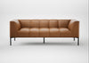 Quadro 3 Seater Sofa Leather Stonewash Toffee 277 / Black
