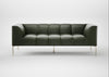 Quadro 3 Seater Sofa Leather Stonewash Vintage Green 278 / Stainless Steel