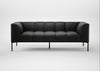 Quadro 3 Seater Sofa Linea Leather Black 622 / Black