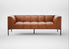 Quadro 3 Seater Sofa Linea Leather Brown 680 / Black