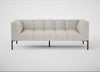 Quadro 3 Seater Sofa Linea Leather White 634 / Black