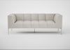 Quadro 3 Seater Sofa Linea Leather White 634 / Stainless Steel