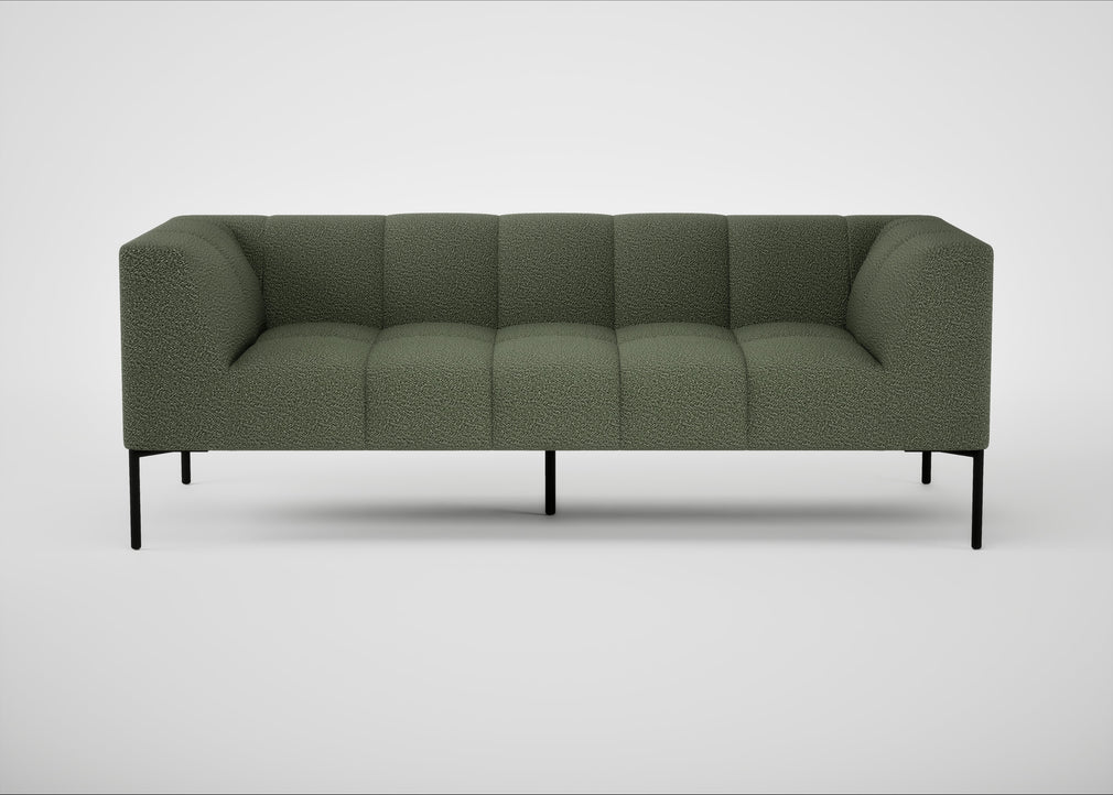 Quadro 3 Seater Sofa Loop Boucle Forest / Black