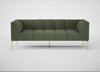 Quadro 3 Seater Sofa Loop Boucle Forest / Stainless Steel