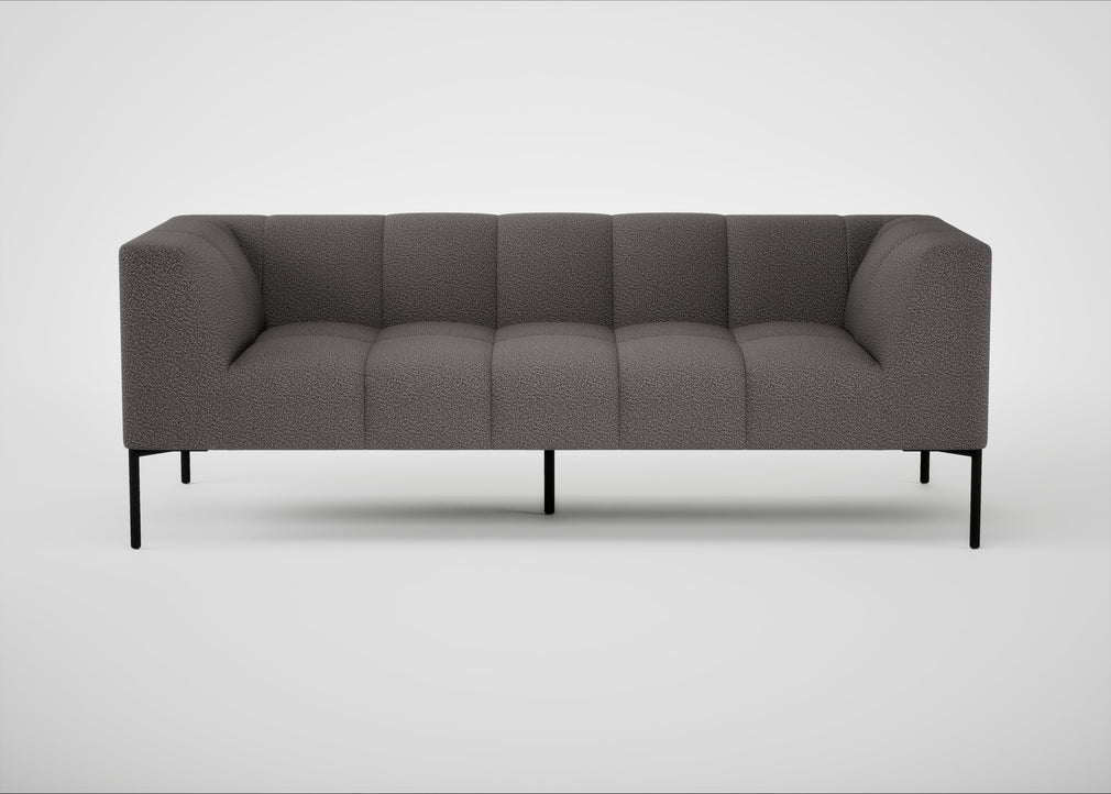 Quadro 3 Seater Sofa Loop Boucle Granite / Black