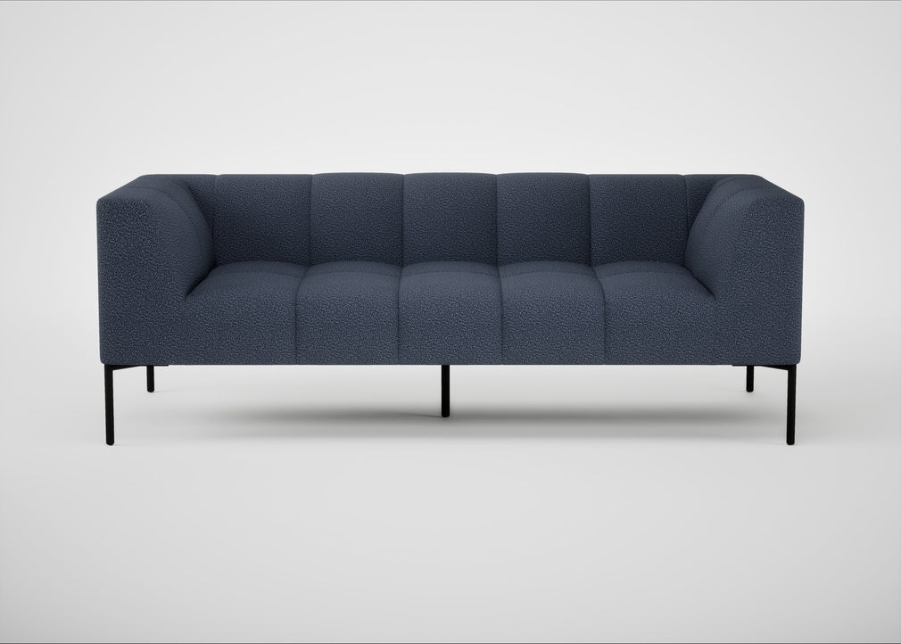 Quadro 3 Seater Sofa Loop Boucle Navy / Black
