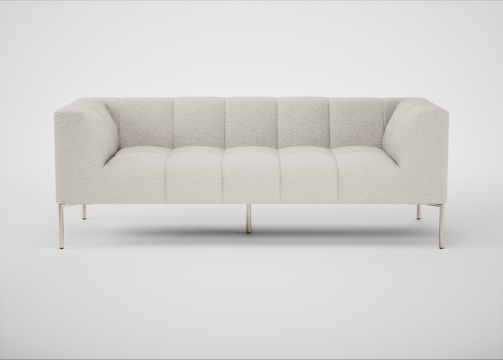 Quadro 3 Seater Sofa Loop Boucle Polar / Stainless Steel