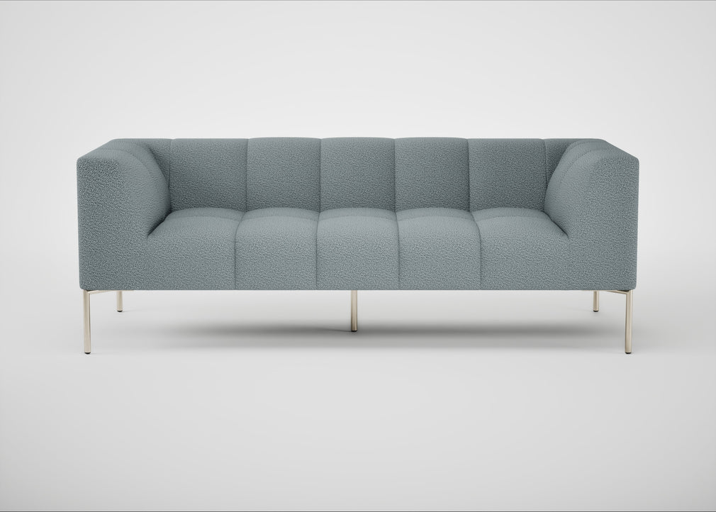 Quadro 3 Seater Sofa Loop Boucle Sky / Stainless Steel