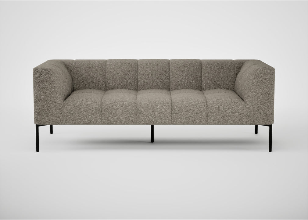 Quadro 3 Seater Sofa Loop Boucle Taupe / Black