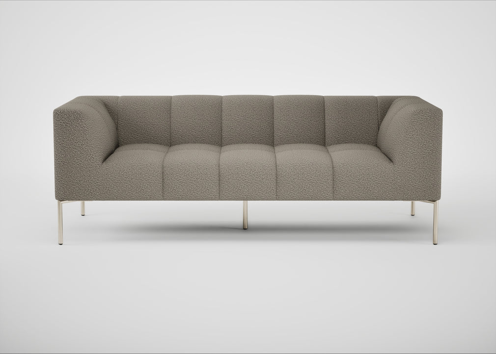 Quadro 3 Seater Sofa Loop Boucle Taupe / Stainless Steel
