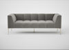 Quadro 3 Seater Sofa Nobilis Velvet Dolphin / Stainless Steel