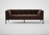 Quadro 3 Seater Sofa Nobilis Velvet Espresso / Black