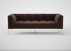 Quadro 3 Seater Sofa Nobilis Velvet Espresso / Stainless Steel