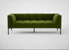 Quadro 3 Seater Sofa Nobilis Velvet Leaf / Black