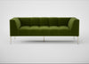 Quadro 3 Seater Sofa Nobilis Velvet Leaf / Stainless Steel