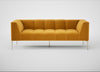 Quadro 3 Seater Sofa Nobilis Velvet Mustard / Stainless Steel