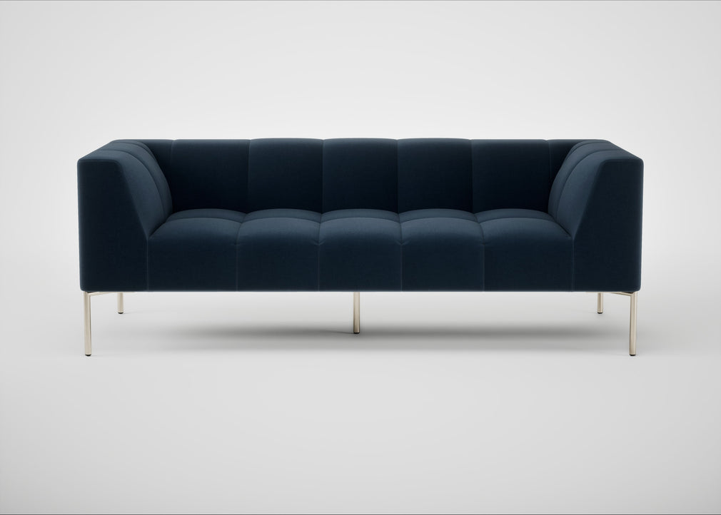 Quadro 3 Seater Sofa Nobilis Velvet Night / Stainless Steel