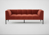 Quadro 3 Seater Sofa Nobilis Velvet Rust / Black